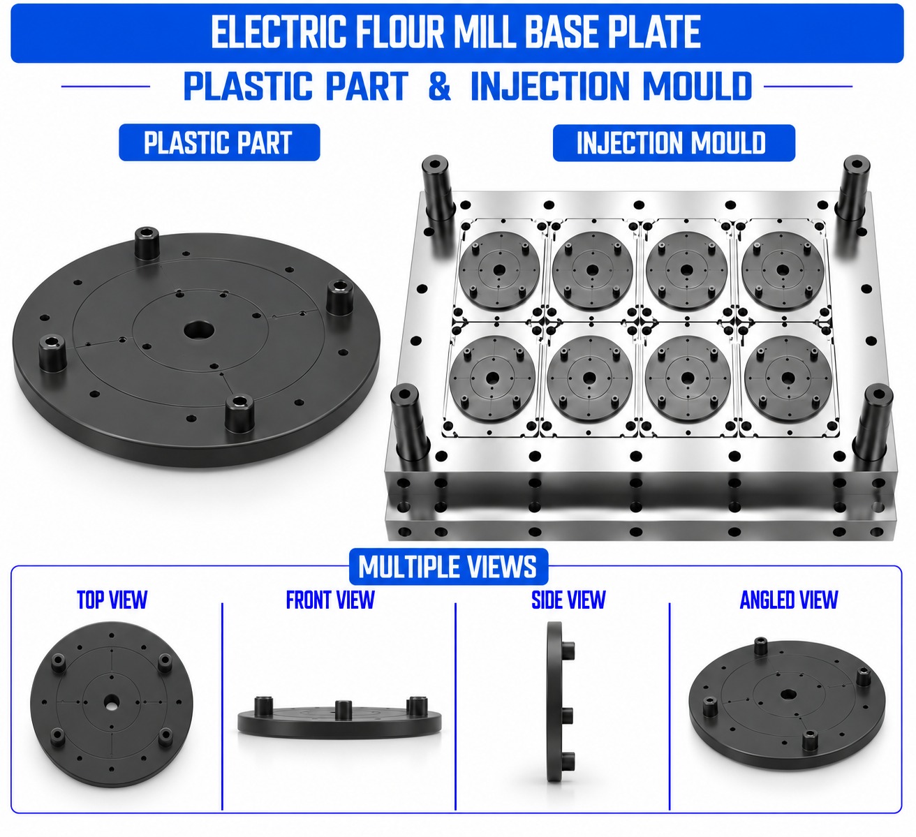 Electric Flour Mill Plastic Base Plate Mould and Moulding Service